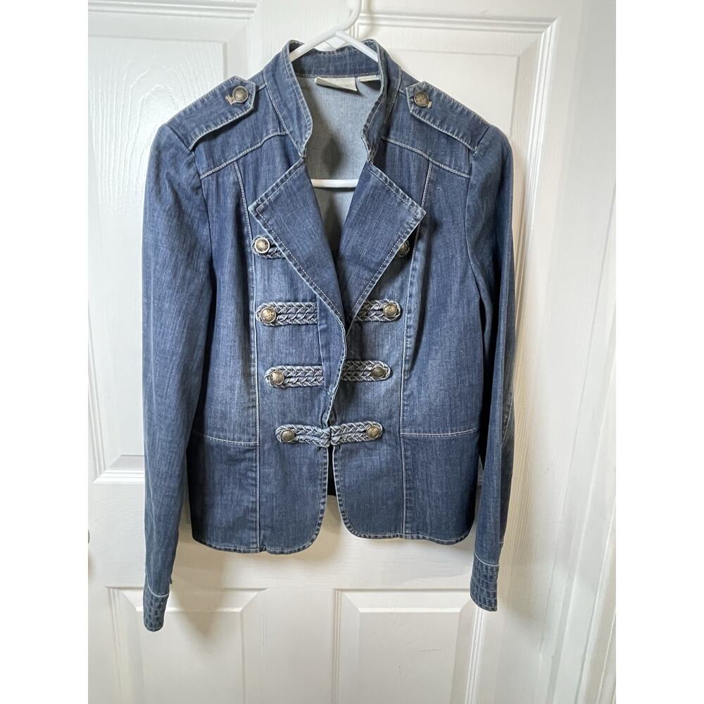 Chico's military-style denim jacket (Chico’s size 0/S or 4 Regular)